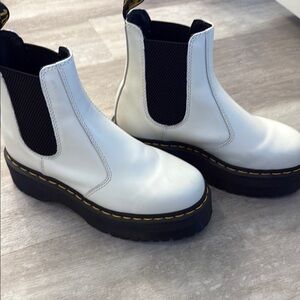 White Leather Chelsea Boots